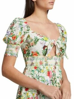 Alice + Olivia Kristie Floral Puff-Sleeve Minidress -Alice + Olivia Sales unnamed file 2342