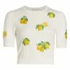 Alice + Olivia Ciara Lemon Cropped Sweater