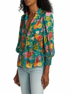 Alice + Olivia Sheila Floral Satin Blouse -Alice + Olivia Sales unnamed file 2403