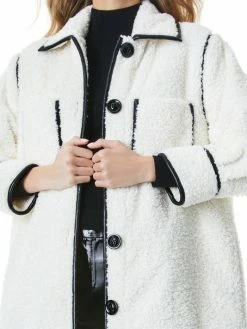 Alice + Olivia Samson Faux Shearling Piped Coat -Alice + Olivia Sales unnamed file 2463
