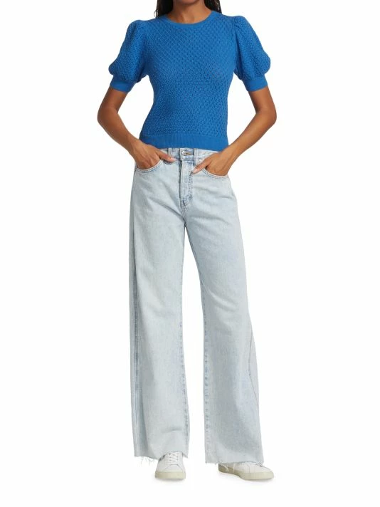 Alice + Olivia Risa Puff-Sleeve Textured Sweater 4 Alice + Olivia Risa Puff-Sleeve Textured Sweater - Image 2