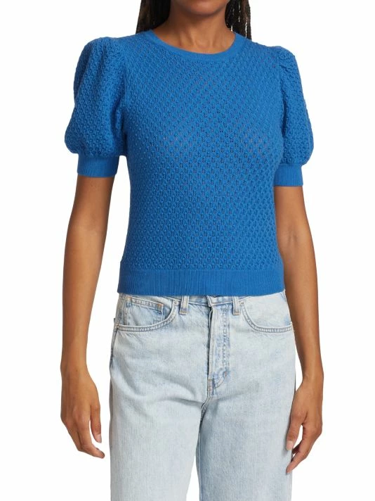 Alice + Olivia Risa Puff-Sleeve Textured Sweater 5 Alice + Olivia Risa Puff-Sleeve Textured Sweater - Image 3