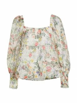 Alice + Olivia Rowa Square-Neck Eyelet Lace Top