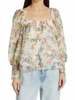 Alice + Olivia Rowa Square-Neck Eyelet Lace Top -Alice + Olivia Sales unnamed file 2532