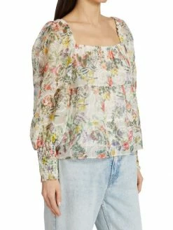 Alice + Olivia Rowa Square-Neck Eyelet Lace Top -Alice + Olivia Sales unnamed file 2533