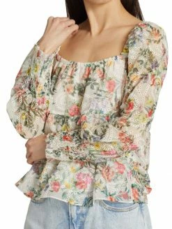 Alice + Olivia Rowa Square-Neck Eyelet Lace Top -Alice + Olivia Sales unnamed file 2535