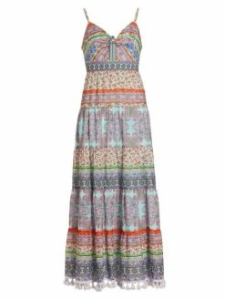 Alice + Olivia Minka Tassel-Fringe Maxi Dress