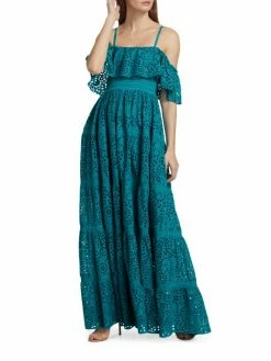 Alice + Olivia Kia Eyelet Off-The-Shoulder Maxi Dress 10 Alice + Olivia Kia Eyelet Off-The-Shoulder Maxi Dress -Alice + Olivia Sales unnamed file 256