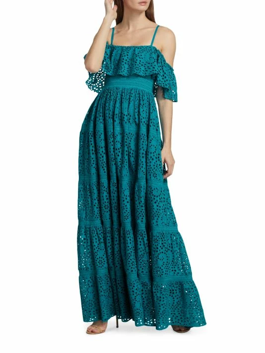 Alice + Olivia Kia Eyelet Off-The-Shoulder Maxi Dress 4 Alice + Olivia Kia Eyelet Off-The-Shoulder Maxi Dress - Image 2