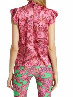 Alice + Olivia Brently Paisley Ruffle Top -Alice + Olivia Sales unnamed file 2564