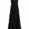 Alice + Olivia Jori Lace-Up Cotton-Blend Maxi Dress
