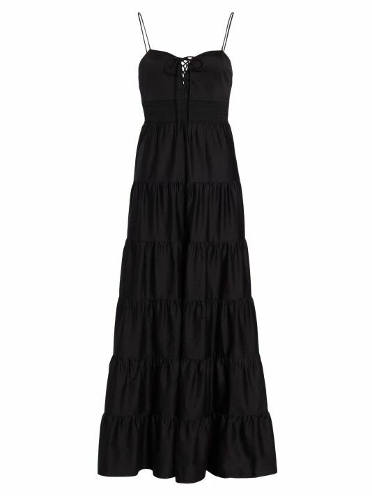 Alice + Olivia Jori Lace-Up Cotton-Blend Maxi Dress 3 Alice + Olivia Jori Lace-Up Cotton-Blend Maxi Dress