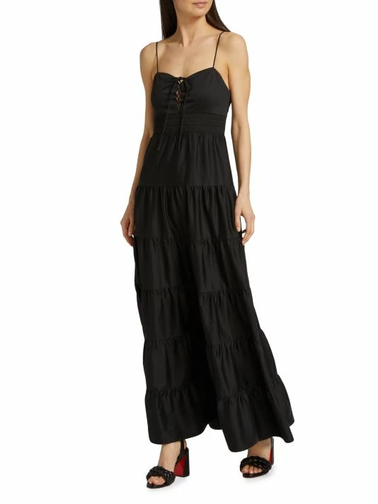 Alice + Olivia Jori Lace-Up Cotton-Blend Maxi Dress 4 Alice + Olivia Jori Lace-Up Cotton-Blend Maxi Dress - Image 2