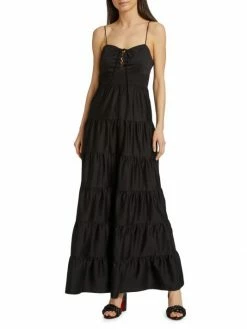 Alice + Olivia Jori Lace-Up Cotton-Blend Maxi Dress 11 Alice + Olivia Jori Lace-Up Cotton-Blend Maxi Dress -Alice + Olivia Sales unnamed file 2596