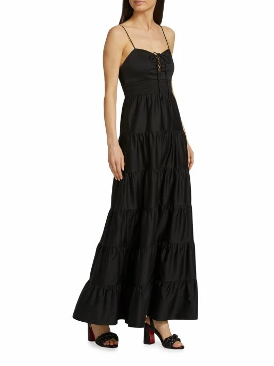 Alice + Olivia Jori Lace-Up Cotton-Blend Maxi Dress 6 Alice + Olivia Jori Lace-Up Cotton-Blend Maxi Dress - Image 4