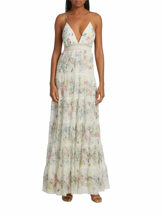 Alice + Olivia Karolina Smocked Tiered Maxi Dress 4 Alice + Olivia Karolina Smocked Tiered Maxi Dress - Image 2