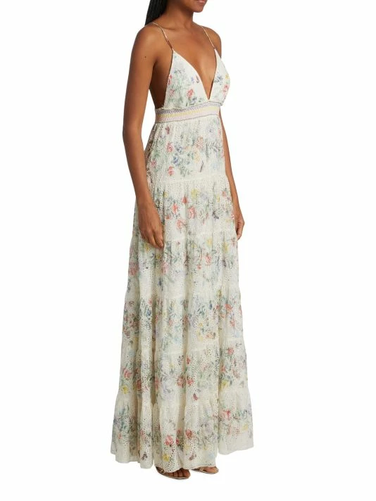 Alice + Olivia Karolina Smocked Tiered Maxi Dress 6 Alice + Olivia Karolina Smocked Tiered Maxi Dress - Image 4