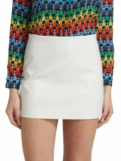 Alice + Olivia Croc-Effect Faux Leather Minskirt -Alice + Olivia Sales unnamed file 2660