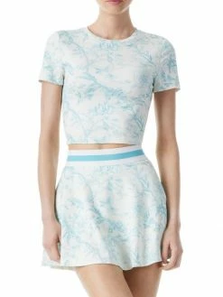 Alice + Olivia Cindy Printed Cotton Crop Tee -Alice + Olivia Sales unnamed file 2667