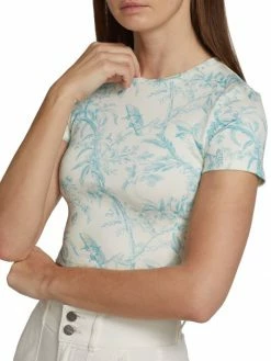 Alice + Olivia Cindy Printed Cotton Crop Tee -Alice + Olivia Sales unnamed file 2670