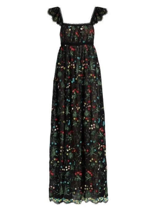 Alice + Olivia Mckenna Embroidered Empire Waist Gown -Alice + Olivia Sales unnamed file 2686