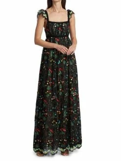 Alice + Olivia Mckenna Embroidered Empire Waist Gown -Alice + Olivia Sales unnamed file 2687