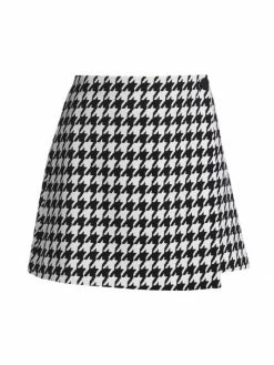 Alice + Olivia Renna Houndstooth Miniskirt