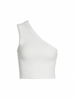Alice + Olivia Elden Crop One-Shoulder Tank Top