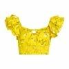 Alice + Olivia Shanae Ruffled Cotton-Blend Crop Top -Alice + Olivia Sales unnamed file 280