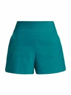 Alice + Olivia Donald Linen-Blend Shorts Ocean Blue