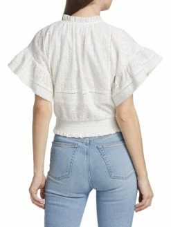 Alice + Olivia Tabitha Eyelet-Embroidered Crop Top -Alice + Olivia Sales unnamed file 302