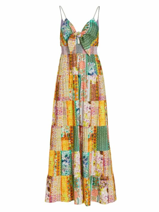 Alice + Olivia Karolina Paneled Linen-Blend Maxi Dress 3 Alice + Olivia Karolina Paneled Linen-Blend Maxi Dress