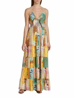 Alice + Olivia Karolina Paneled Linen-Blend Maxi Dress 11 Alice + Olivia Karolina Paneled Linen-Blend Maxi Dress -Alice + Olivia Sales unnamed file 407