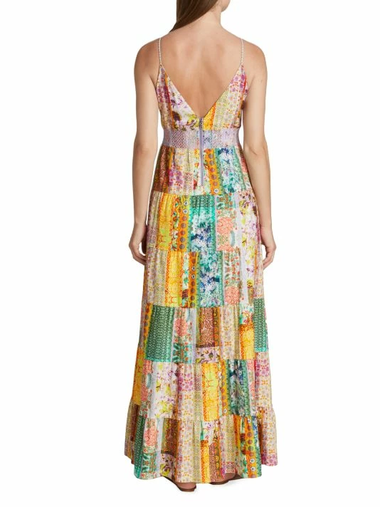 Alice + Olivia Karolina Paneled Linen-Blend Maxi Dress 7 Alice + Olivia Karolina Paneled Linen-Blend Maxi Dress - Image 5