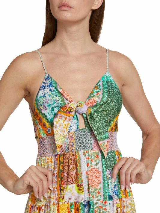 Alice + Olivia Karolina Paneled Linen-Blend Maxi Dress 8 Alice + Olivia Karolina Paneled Linen-Blend Maxi Dress - Image 6