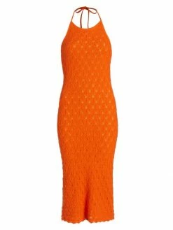 Alice + Olivia Jone Halter Midi-Dress