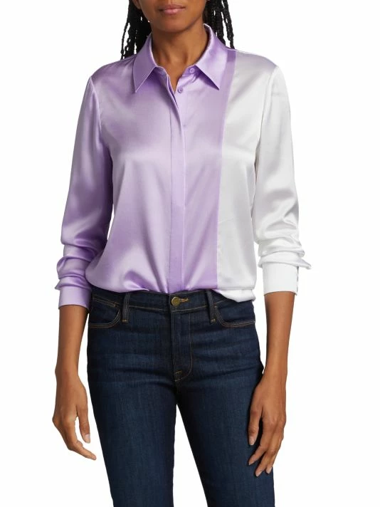 Alice + Olivia Willa Colorblocked Silk Blouse 5 Alice + Olivia Willa Colorblocked Silk Blouse - Image 3