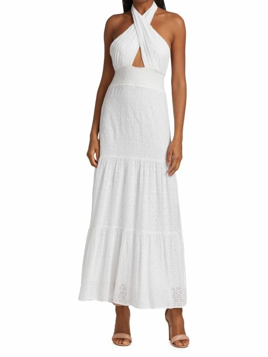Alice + Olivia Lyndon Cross-Front Halter Maxi Dress 4 Alice + Olivia Lyndon Cross-Front Halter Maxi Dress - Image 2