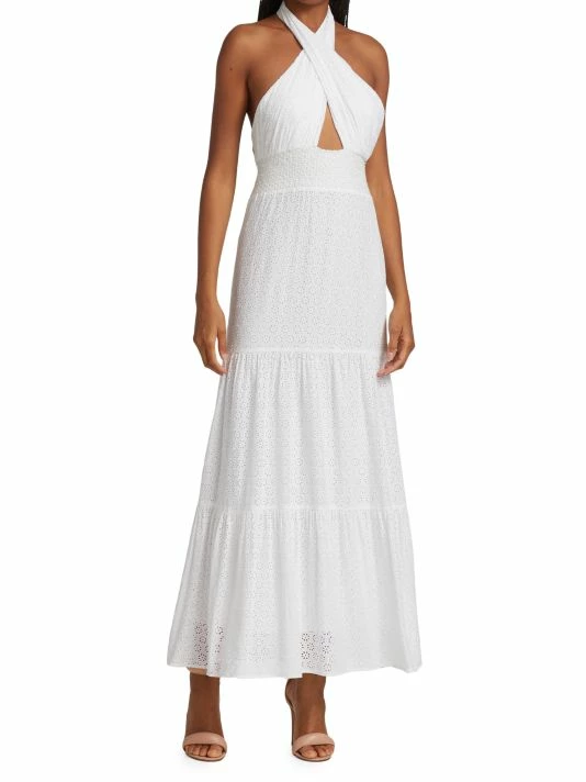 Alice + Olivia Lyndon Cross-Front Halter Maxi Dress 5 Alice + Olivia Lyndon Cross-Front Halter Maxi Dress - Image 3