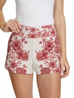 Alice + Olivia Donald High-Rise Floral Jacquard Shorts -Alice + Olivia Sales unnamed file 487