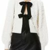 Alice + Olivia Kitty Puff-Sleeve Cardigan