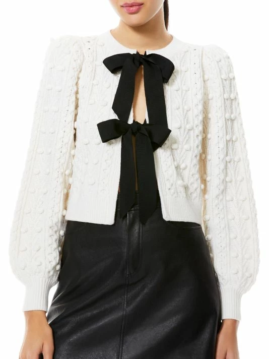 Alice + Olivia Kitty Puff-Sleeve Cardigan 3 Alice + Olivia Kitty Puff-Sleeve Cardigan