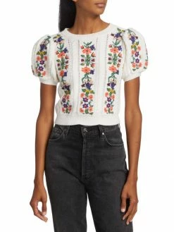 Alice + Olivia Daren Cotton & Wool Knit Crop Sweater -Alice + Olivia Sales unnamed file 532