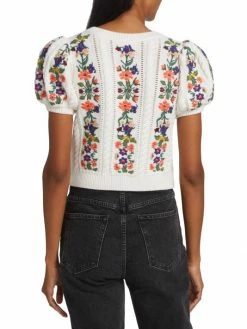 Alice + Olivia Daren Cotton & Wool Knit Crop Sweater -Alice + Olivia Sales unnamed file 534