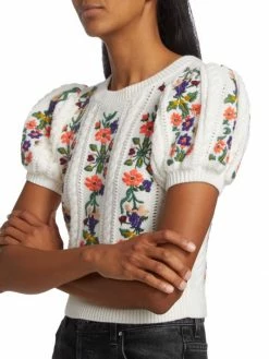 Alice + Olivia Daren Cotton & Wool Knit Crop Sweater -Alice + Olivia Sales unnamed file 535