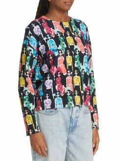 Alice + Olivia Gleeson Printed Pullover Sweater -Alice + Olivia Sales unnamed file 561