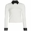 Alice + Olivia Dory Layered Sweater Soft White Black -Alice + Olivia Sales unnamed file 572