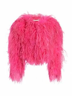 Alice + Olivia Kidman Dyed Ostrich Feather Jacket