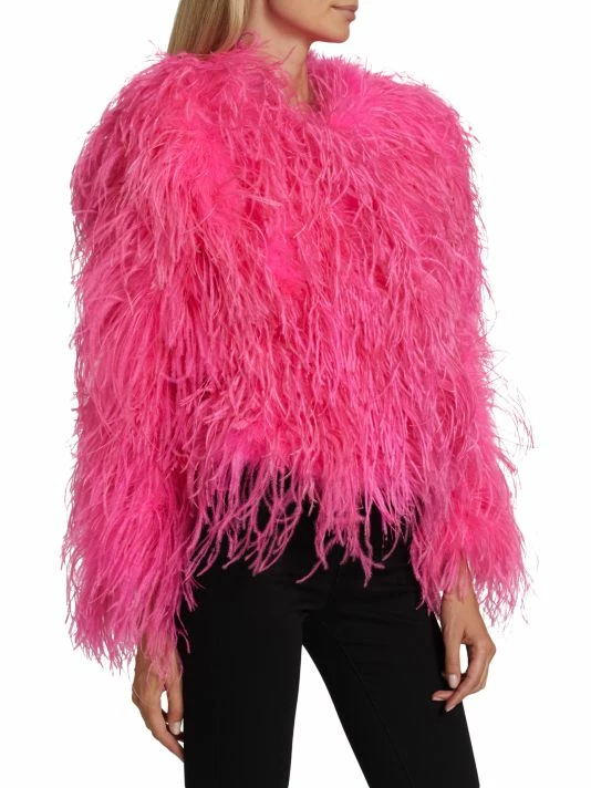 Alice + Olivia Kidman Dyed Ostrich Feather Jacket 6 Alice + Olivia Kidman Dyed Ostrich Feather Jacket - Image 4
