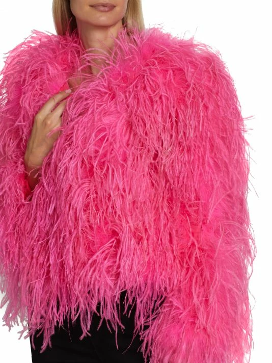Alice + Olivia Kidman Dyed Ostrich Feather Jacket 8 Alice + Olivia Kidman Dyed Ostrich Feather Jacket - Image 6